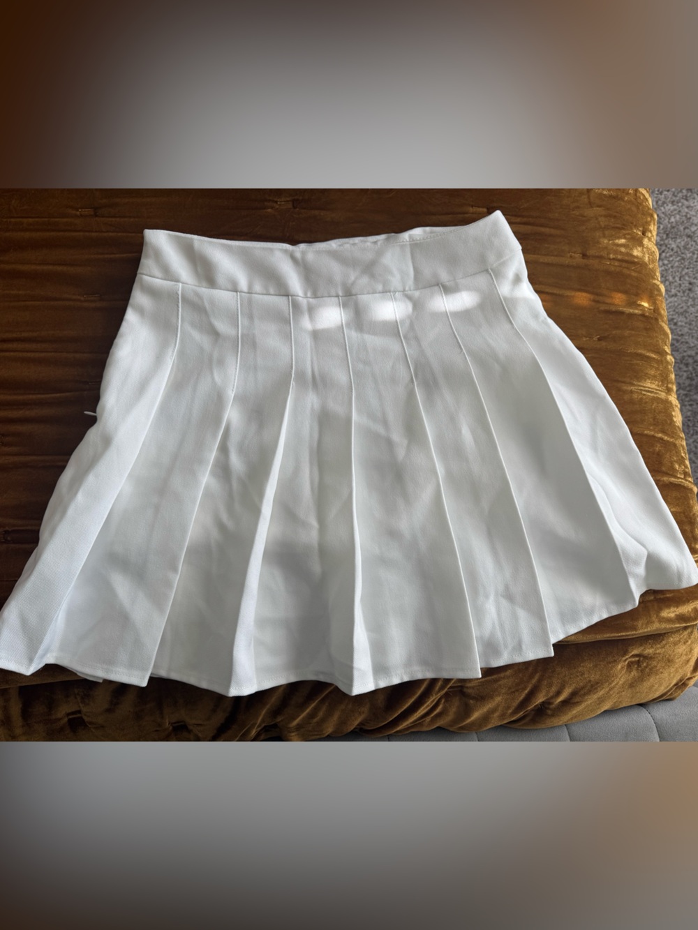 White Pleated Women's Mini Skirt
